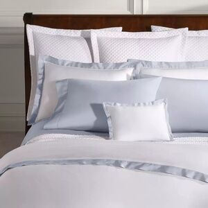 Ralph Lauren RL 624 Organic Sateen Border FULL/QUEEN Duvet Cover Blue Hycnt